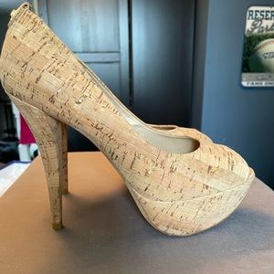 Stuart Weitzman Cork Platform Heels